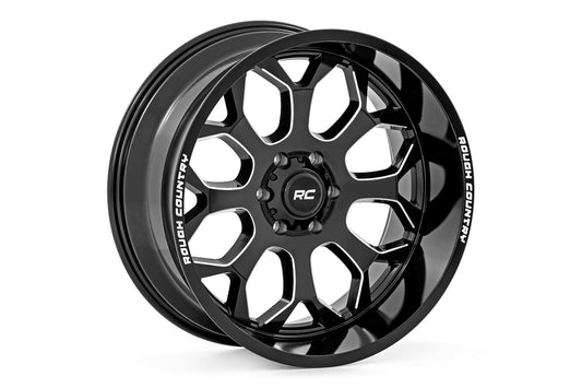 Rough Country 96 Series Wheel | One-Piece | Gloss Black | 20x10 | 6x135 | -19mm