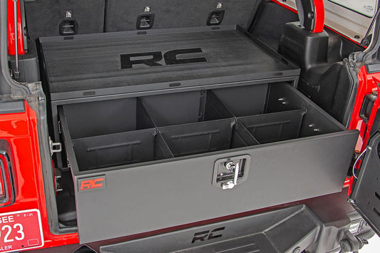 Storage Box | Metal | Slide Out Lockable Drawer | Jeep Wrangler JL/Wrangler Unlimited (18-24)