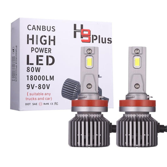 NEW H9-Series Plus LED Headlight bulb 80W 18000 Lumens CAN-bus 6500K