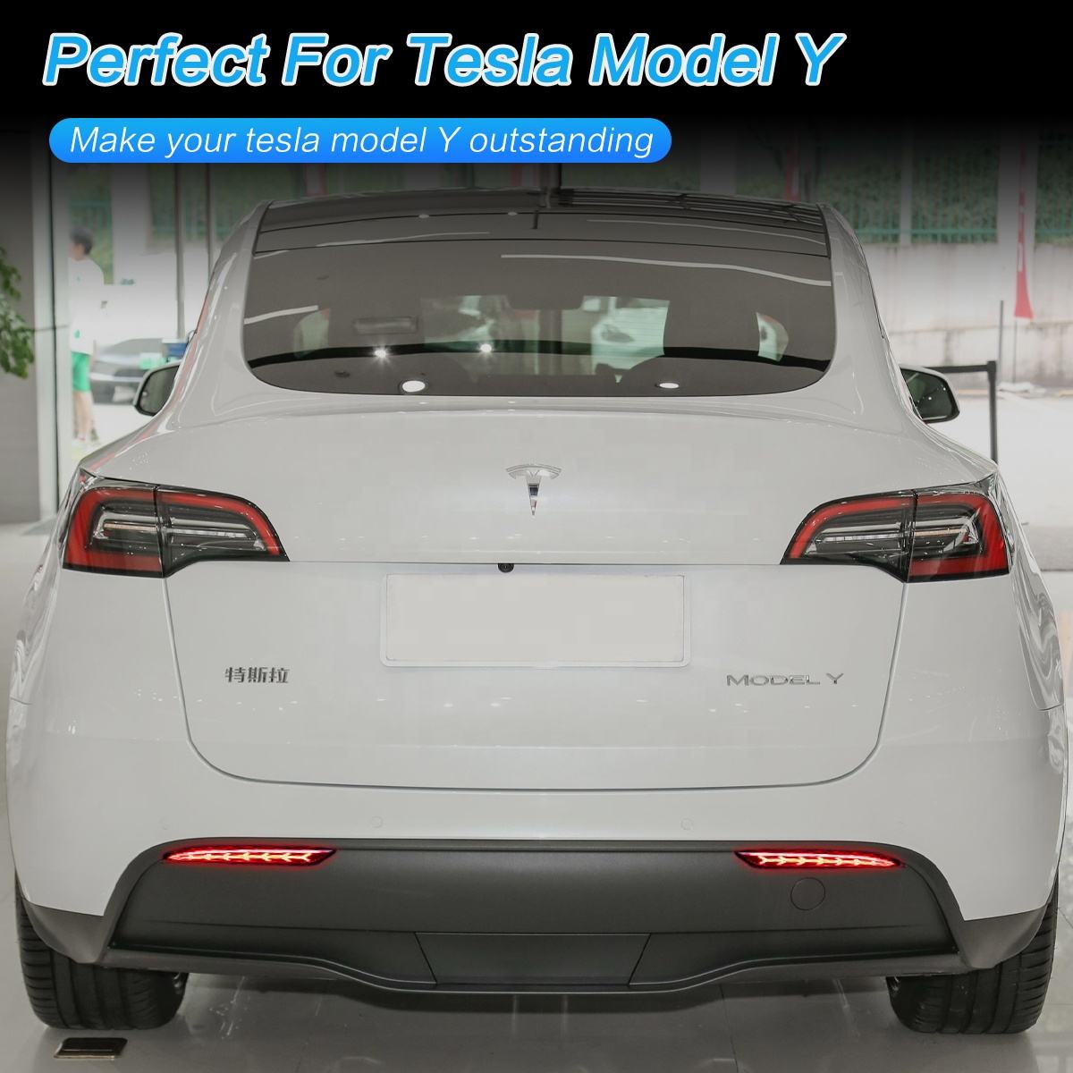 Tesla Model 3/Y Rear Bumper Fishbone Style Tail Light