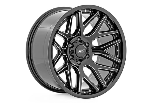 Rough Country 95 Series Wheel | Machined One-Piece | Gloss Black | 20x10 | 8x170 | -19mm