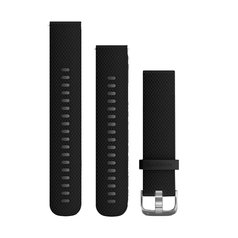 Garmin Quick Release Band (20mm) w/Stainless Steel Hardware - Black Silicone [010-12561-02]