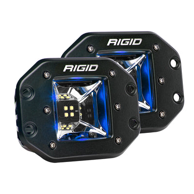 RIGID Industries Radiance Scene Lights - Flush Mount Pair - Black w/Blue LED Backlights [68211]