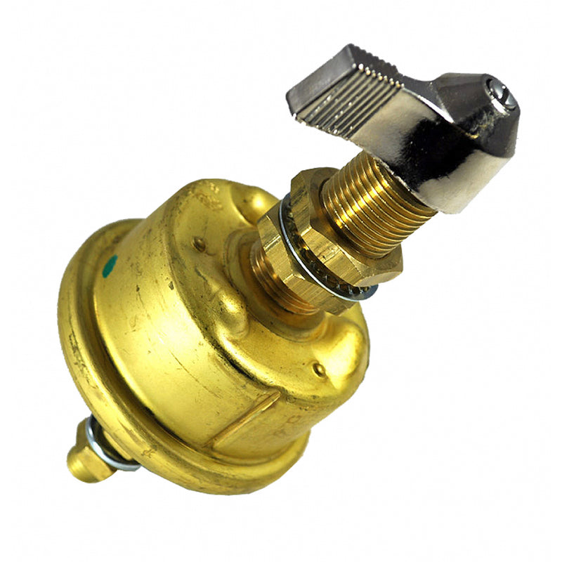 Cole Hersee Single Pole Brass Battery Switch w/Faceplate 175 Amp Continuous 800 Amp Intermittent [M-284-09-BP]
