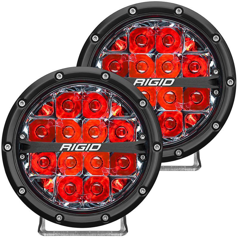 RIGID Industries 360-Series 6" LED Off-Road Fog Light Spot Beam w/Red Backlight - Black Housing [36203]