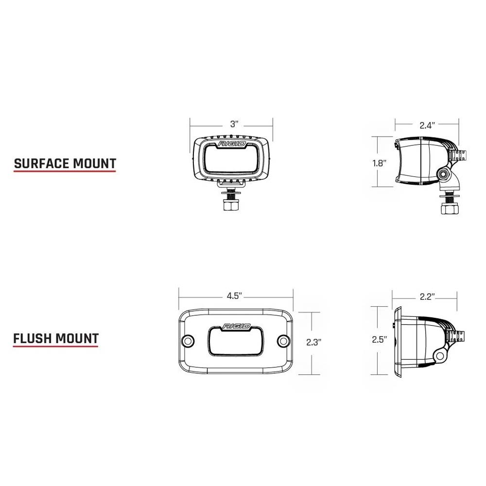 SR-M Series Pro Hybrid-Diffused LED Surface Mount - White