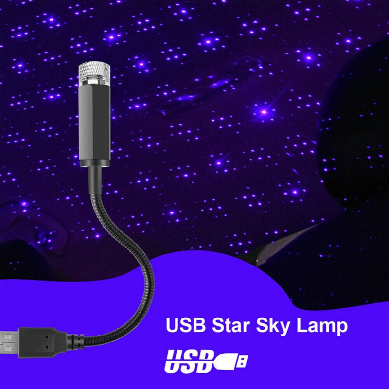 Car Roof Star Light Interior USB LED  Atmosphere Projector Decoration Night  Galaxy Lights