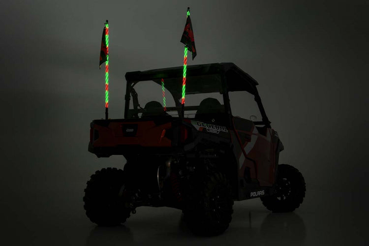 ROUGH COUNTRY MULTI-COLOR LED WHIP | 4' LONG | PAIR