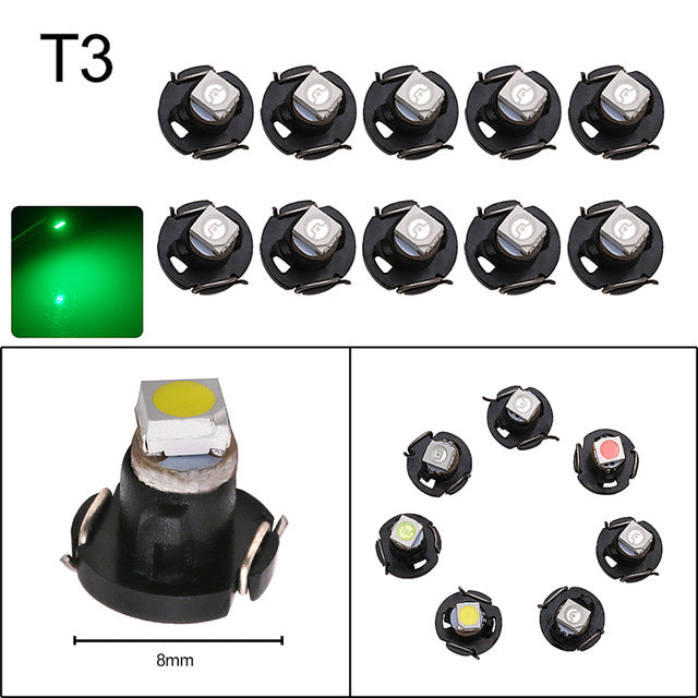 10x T3 T4.2 T4.7 T5 B8.3 B8.4 B8.5 LED Cluster light Bulbs 1210 5050 SMD