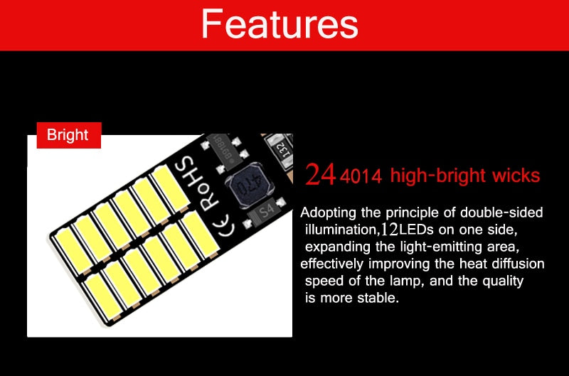 10x T10 6500K LED's error-free light bulbs