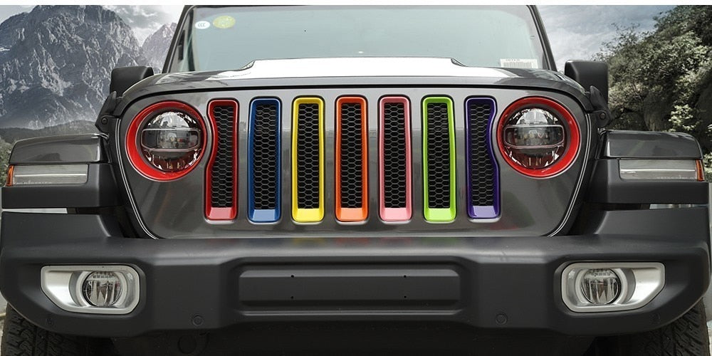 Jeep Wrangler JL 2018 ABS Grilles Decoration Cover Trim for Jeep Wrangler 2019+