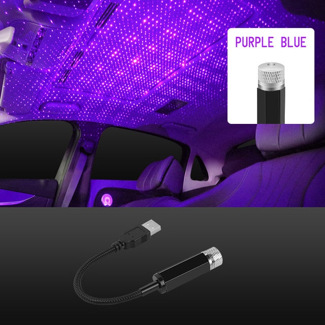 Car Roof Ambient Light USB Port Led Laser Galaxy