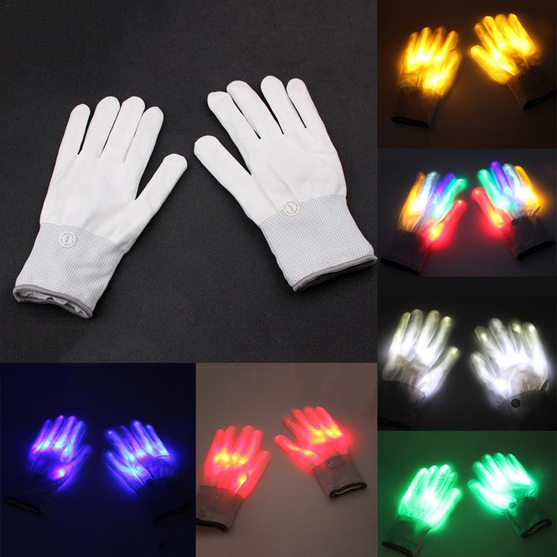LED Gloves Neon  Glowing Halloween Party Light  Skull  Stage Costume Christmas