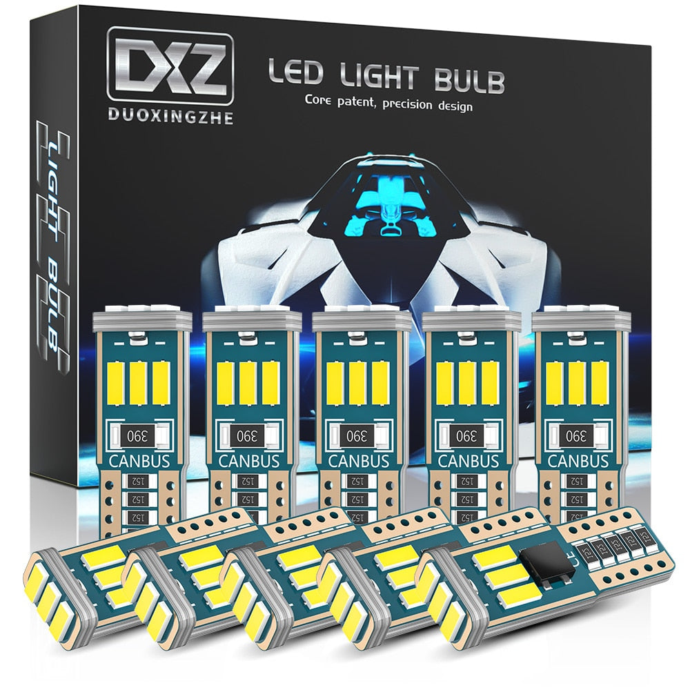 10PCS T10 LED Bulbs Can-bus 9-SMD Interior Map Dome Lights Signal Lamp