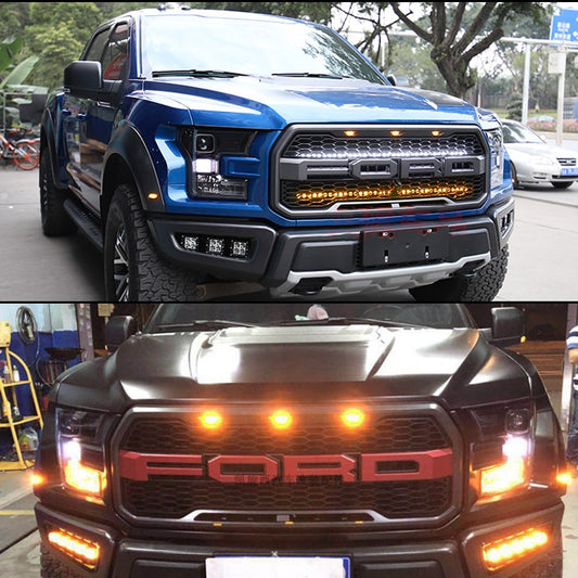 Grille Lamps White/Amber yellow LED For 2010-2014 and 2017-up Ford Raptor