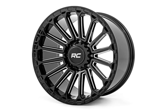Rough Country 97 Series Wheel | One-Piece | Gloss Black | 17x8.5 | 6x5.5 | -12mm